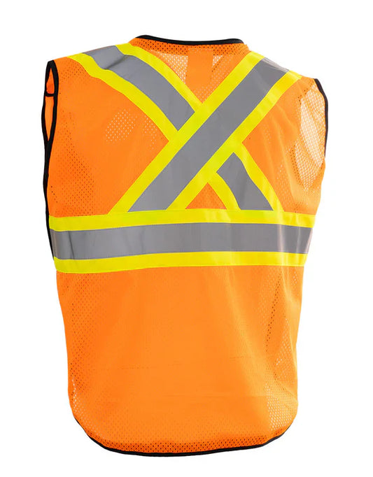 Hi Vis Women's Zip-Up Hi Vis Traffic Safety Vest, 5 Point Tear-Away