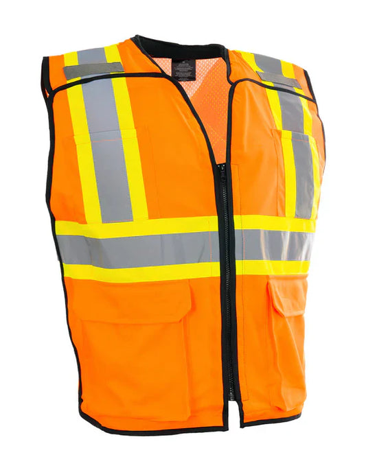 Hi Vis Women's Zip-Up Hi Vis Traffic Safety Vest, 5 Point Tear-Away