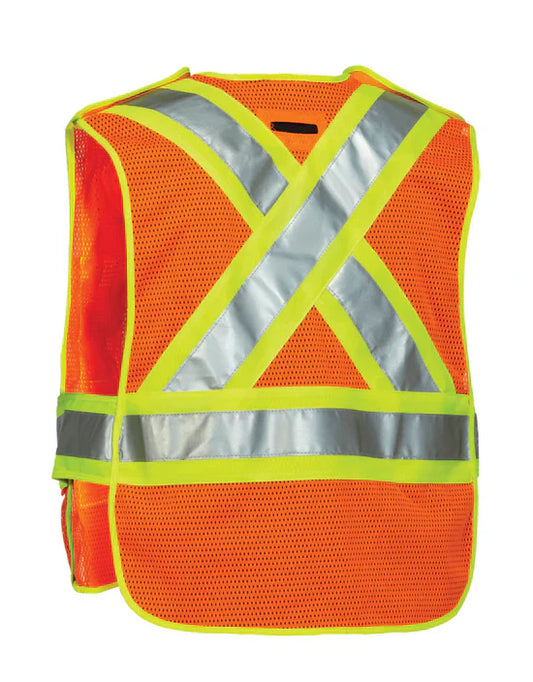 Hi Vis 5-Point Tear-away Hi Vis Mesh Traffic Safety Vest