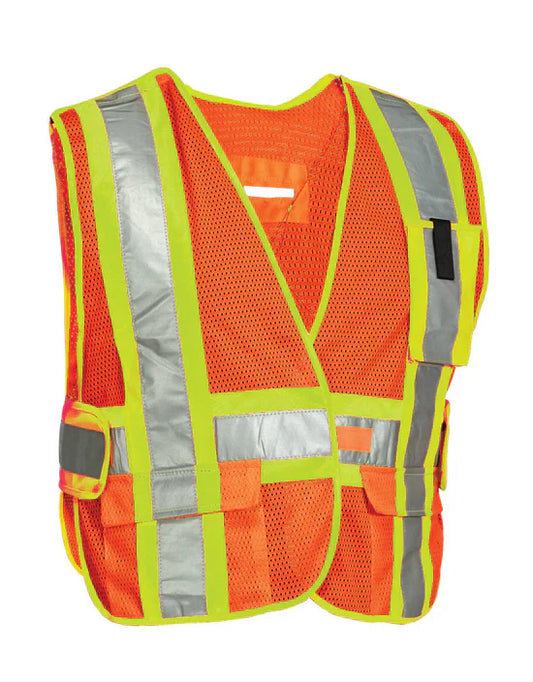 Hi Vis 5-Point Tear-away Hi Vis Mesh Traffic Safety Vest