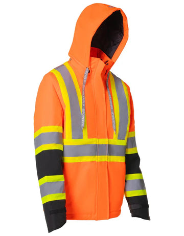 Hi Vis Women's Safety Parka with Detachable Hood